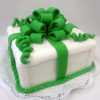 Ajándék doboz zöld-fehér torta formatorta Formatorták